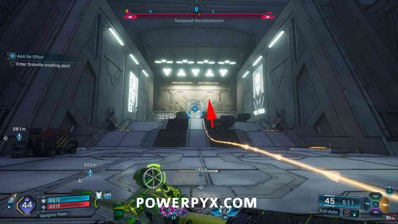 Clearing enemies at Ordonite smelting plant