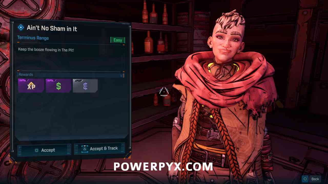 Tipsy Olivia at The Pit bar in Borderlands 4