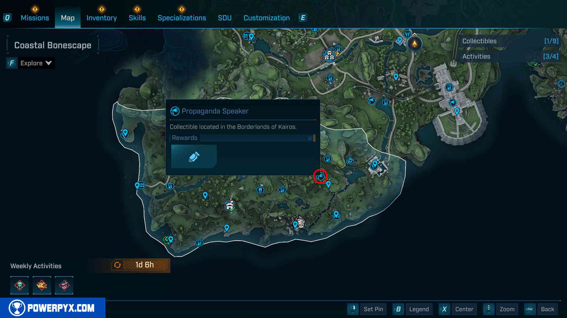 Borderlands 4 Kairos map showing Propaganda Speaker locations