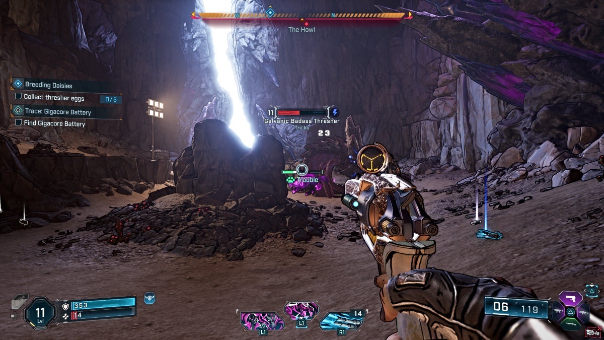 Borderlands 4 Acidic Badass Thresher Enemy