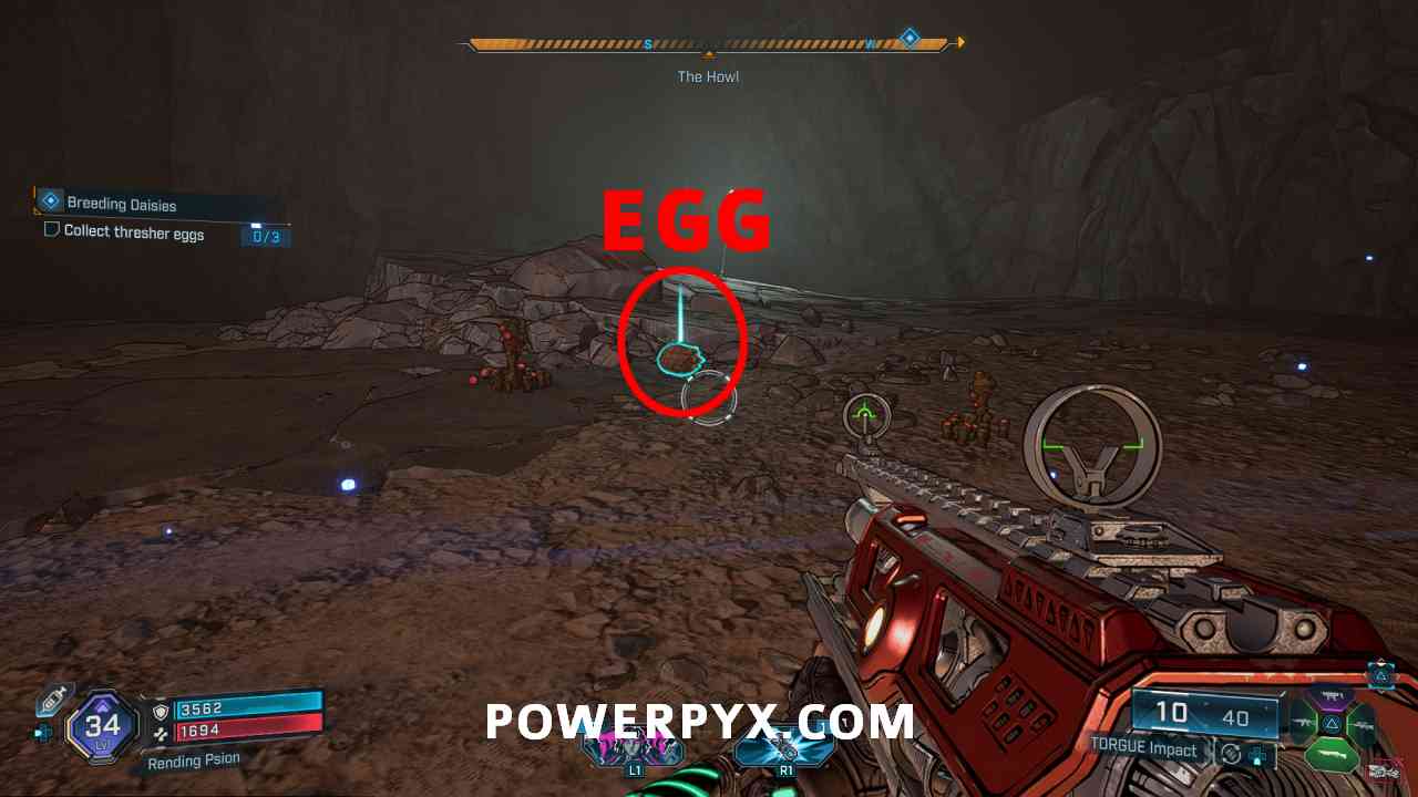 Returning thresher eggs to Mort in Borderlands 4