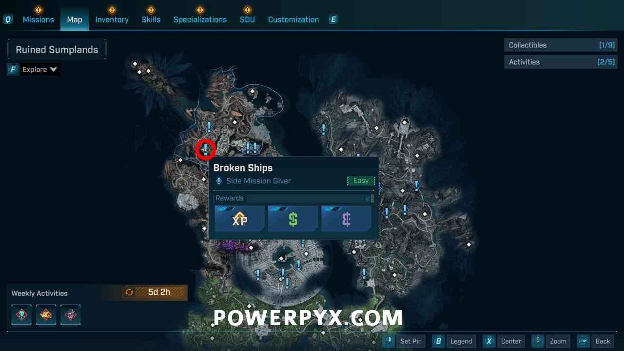 Zane location in Moxxi's bar