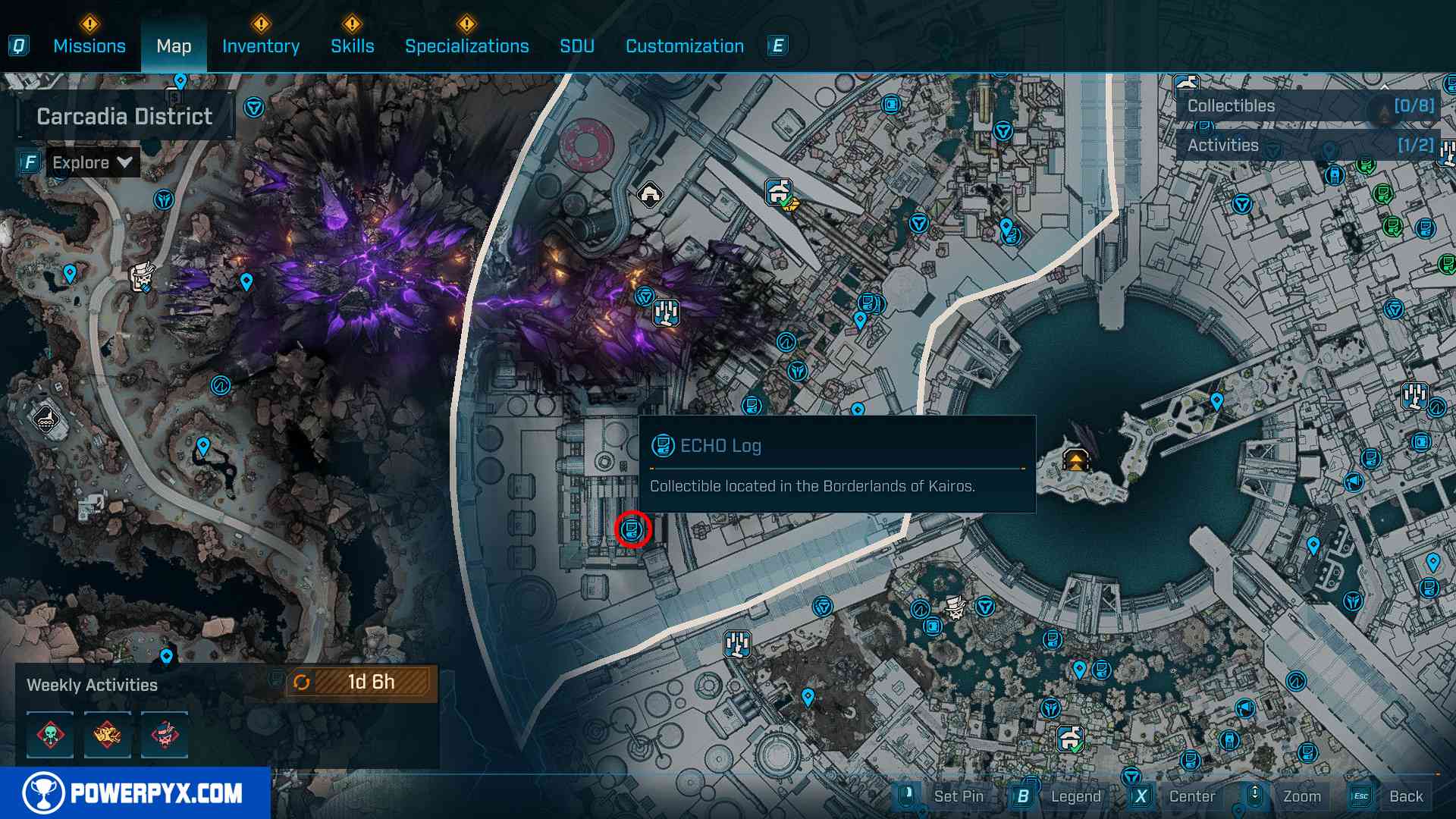 Borderlands 4 Carcadia District Vault Symbol location