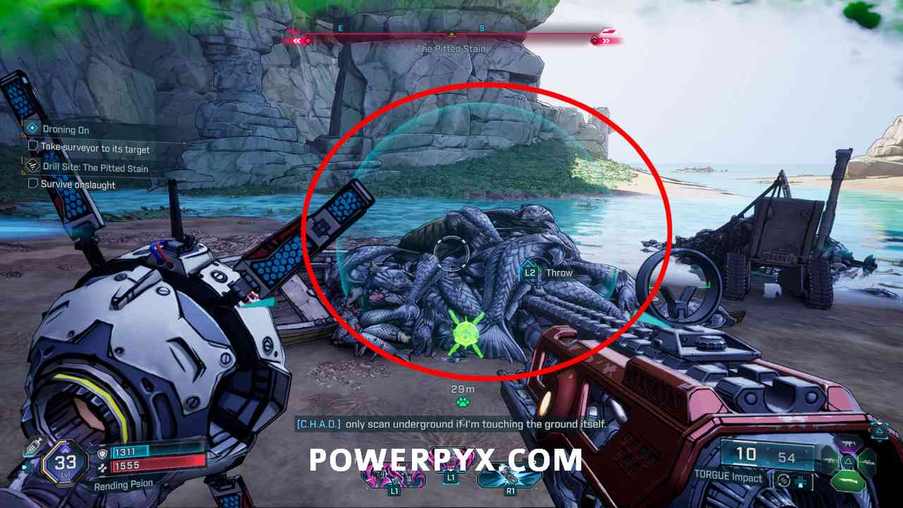 Completing Borderlands 4 Droning On mission by placing C.H.A.D.
