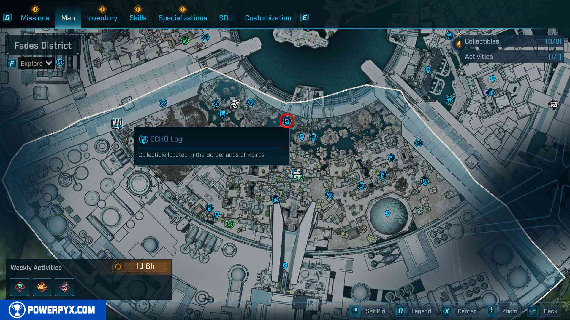 ECHO Log collectible on the rooftop communication array