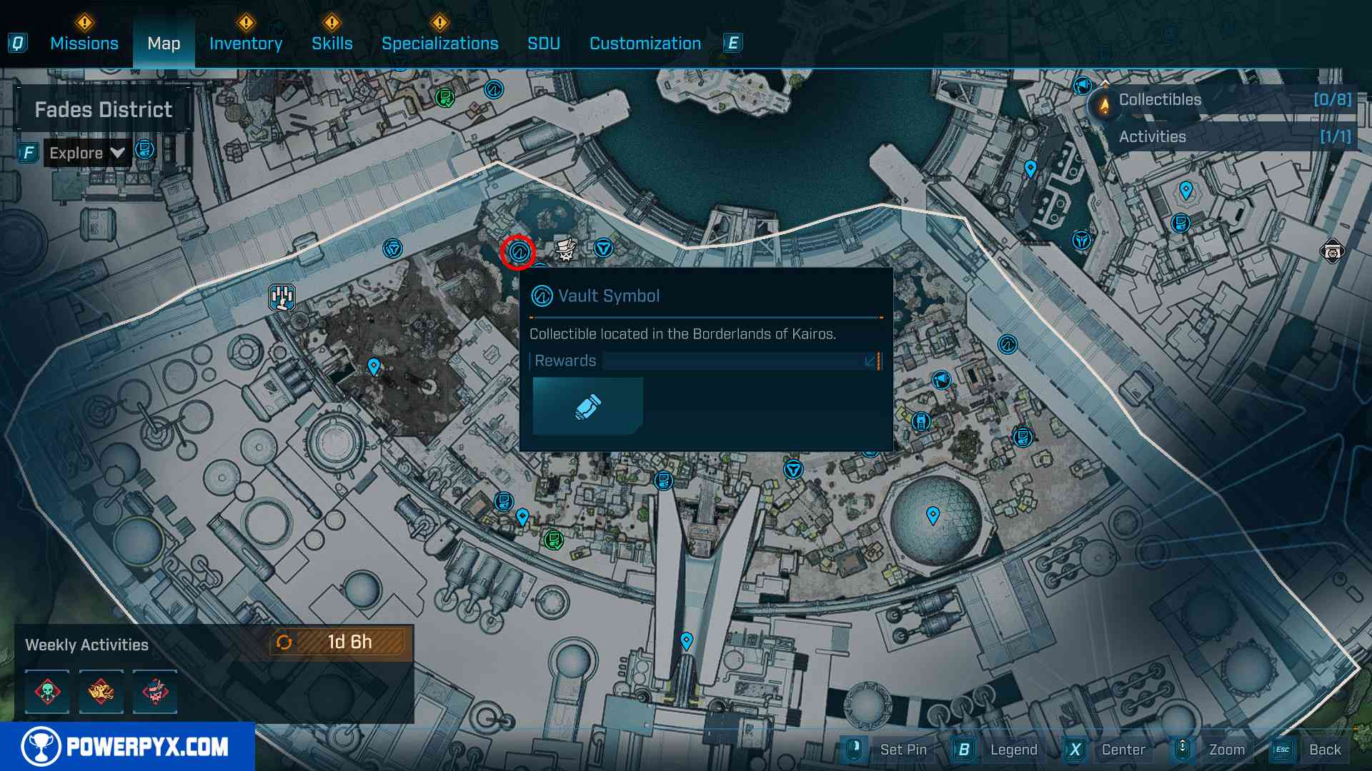 Vault Symbol collectible hidden behind a destructible wall in Fades District