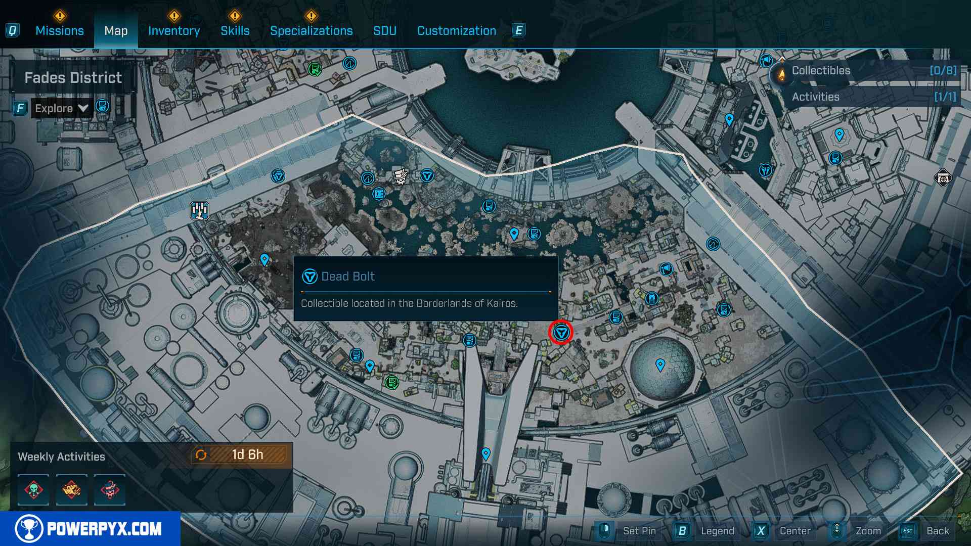 ECHO Log collectible near the loading docks and storage area