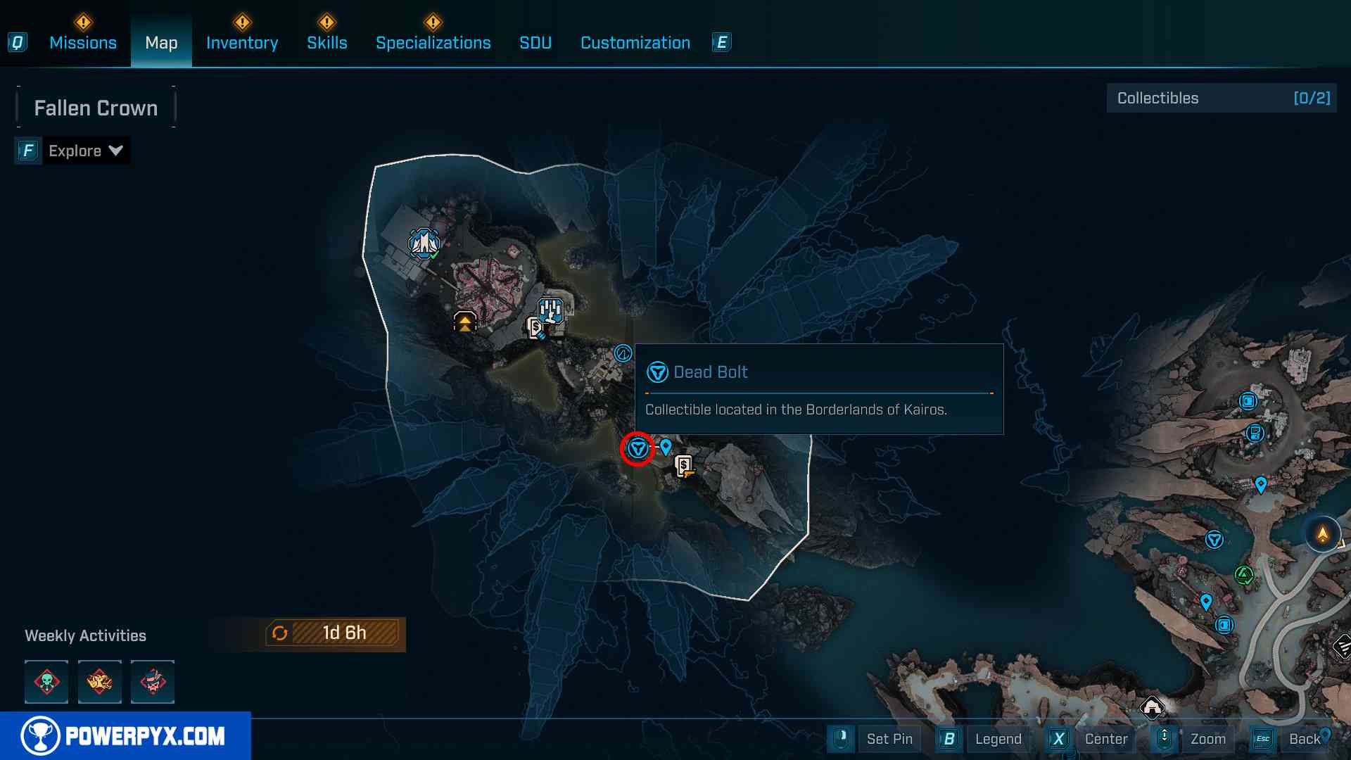 Fallen Crown Dead Bolt location map