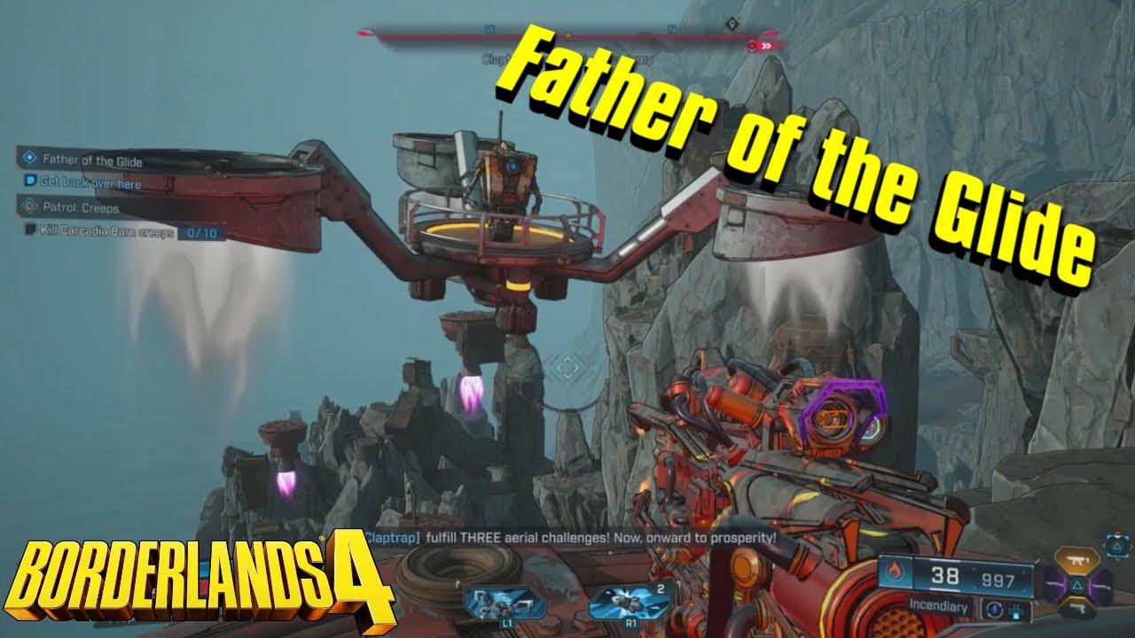 Vault Hunter celebrating after completing Father of the Glide mission