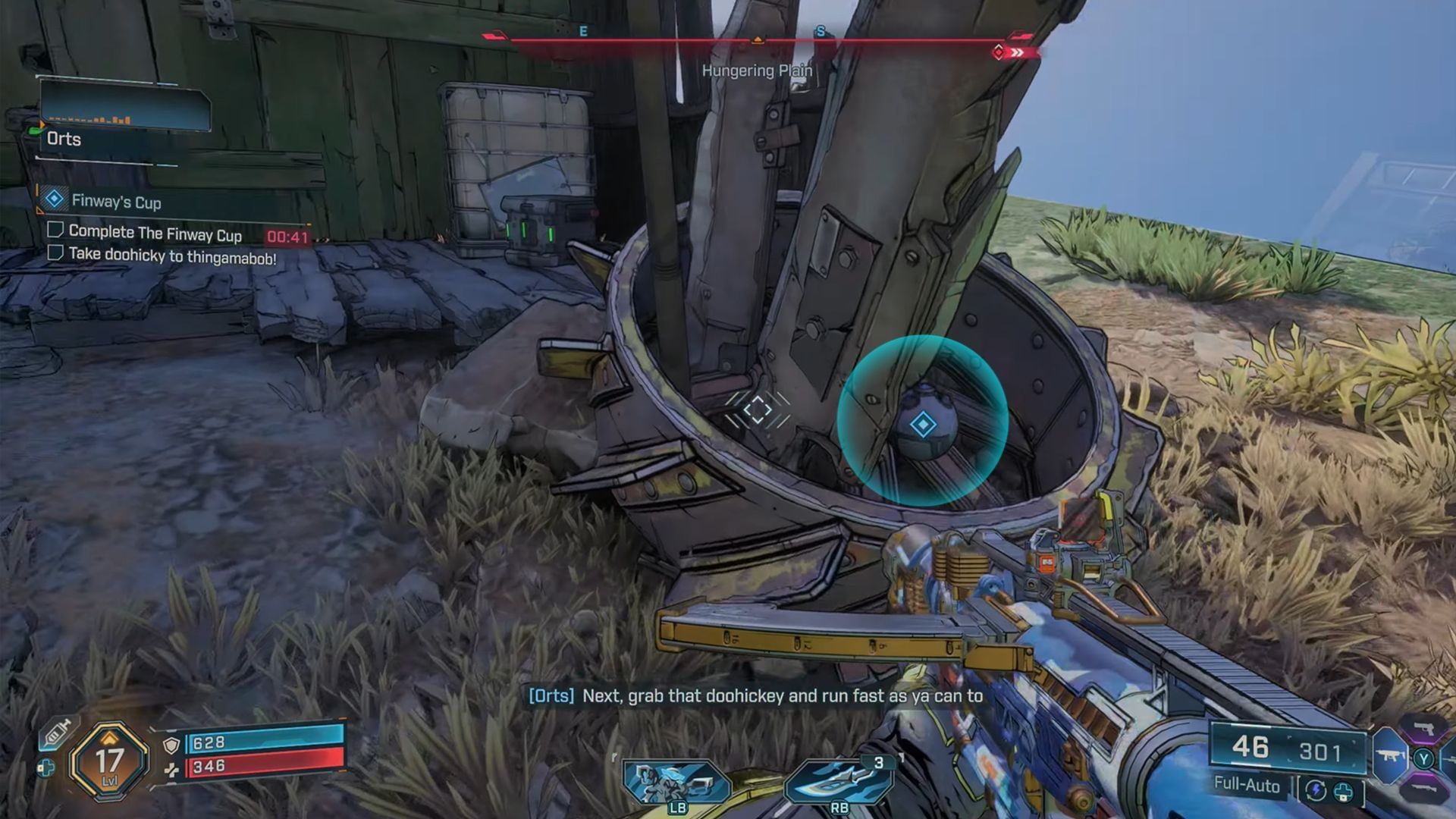 Orts standing on stage at Hungering Plain in Borderlands 4