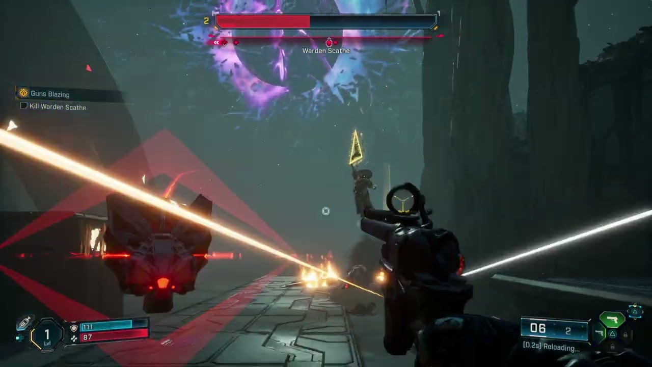 Warden Scathe boss fight in Borderlands 4