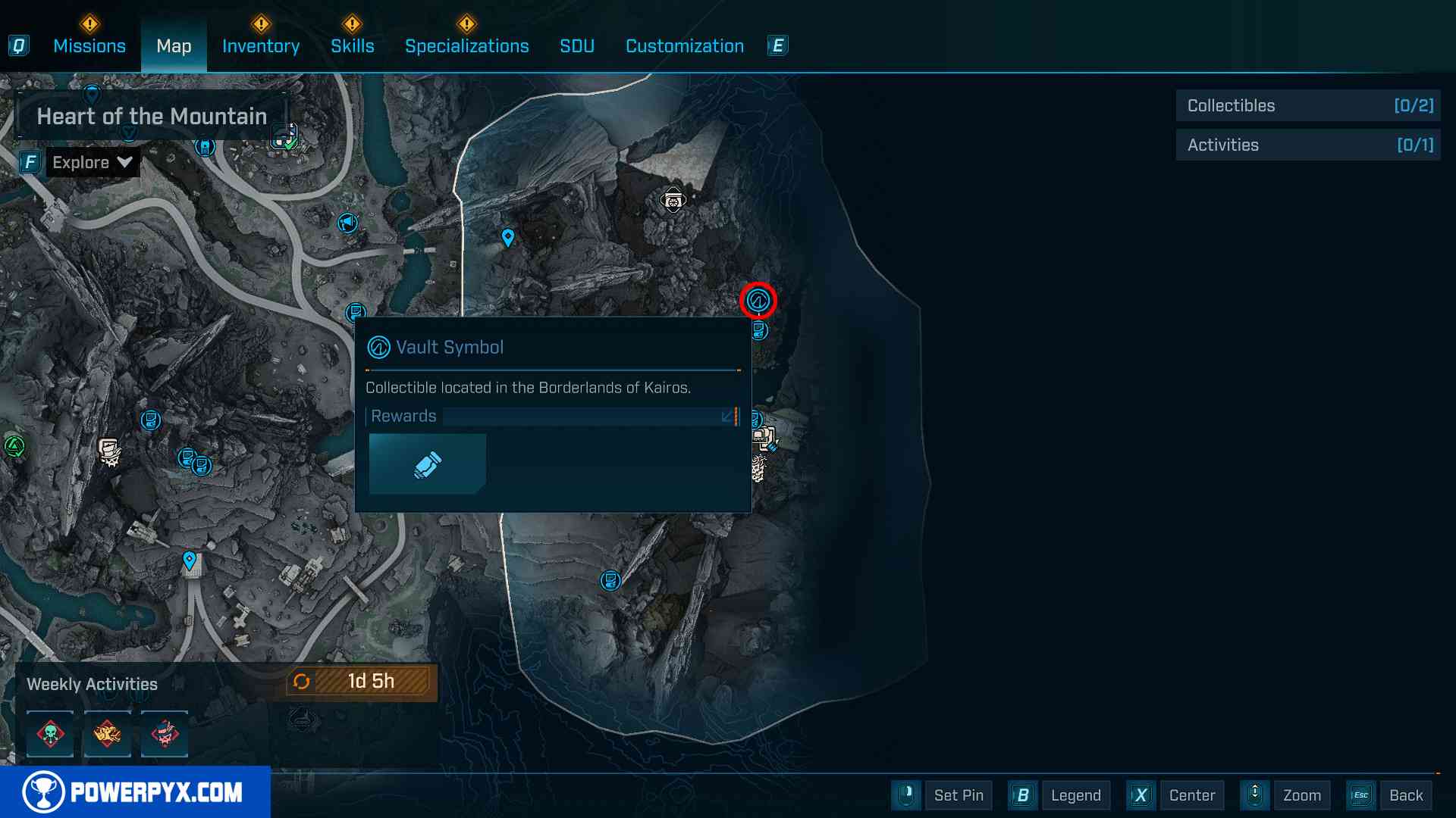 Vault Symbol location in Heart of the Mountain