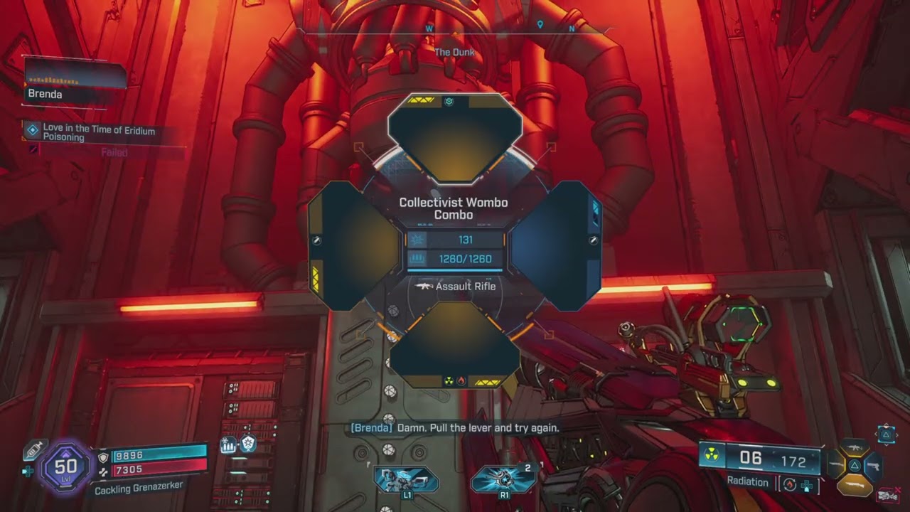 Brenda waiting inside the building for help