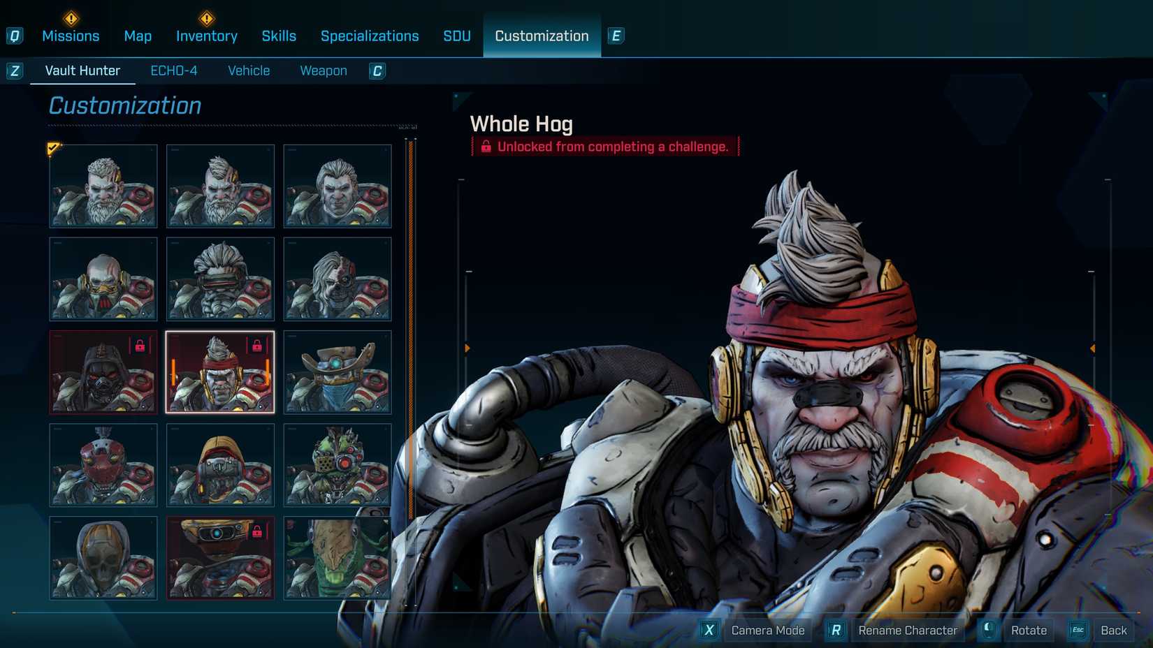 Criminal Enterprise Vault Hunter Head cosmetic