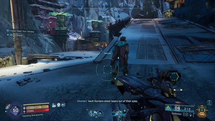 Shooting target in Borderlands 4 Never Meet Your Heroes mission