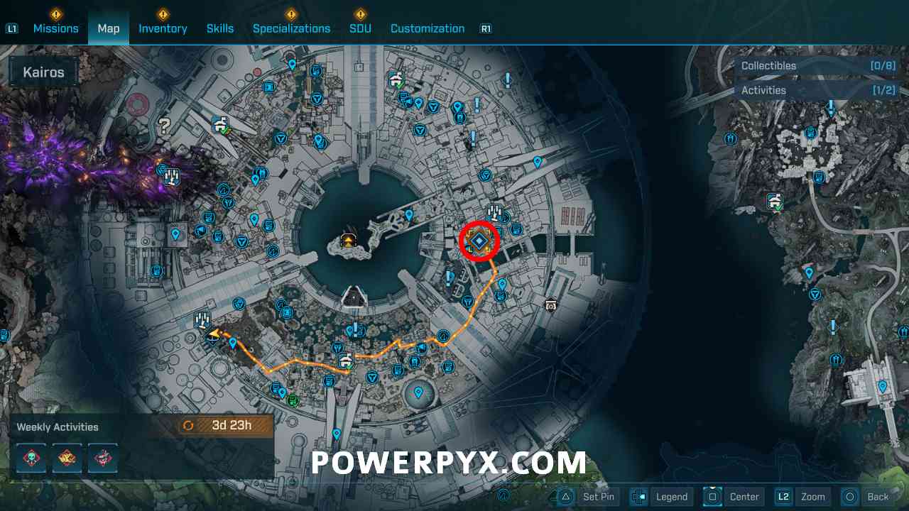 Radio tower location in Terminus district