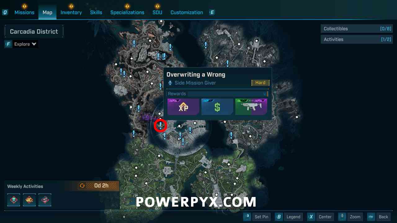 Overwriting a Wrong starting location in Carcadia District