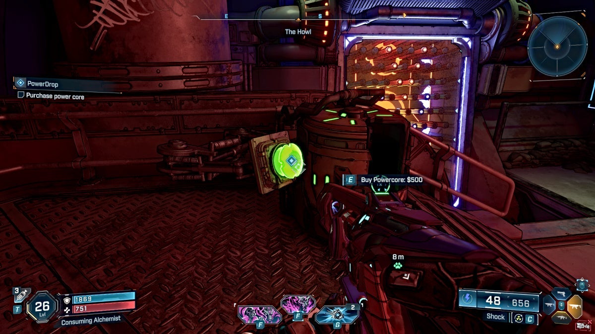 Buying power core from vending machine in Borderlands 4