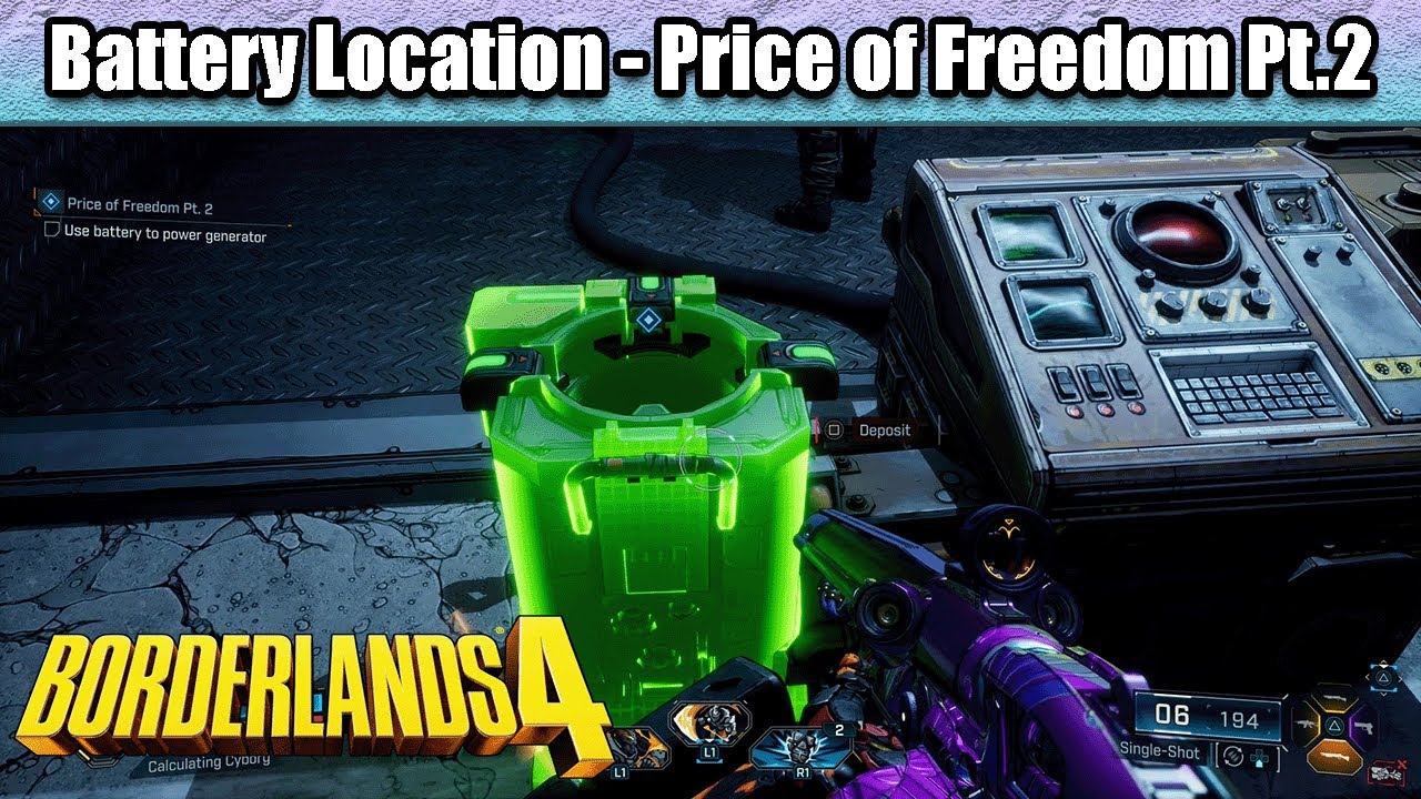 Inserting battery into machine in Borderlands 4
