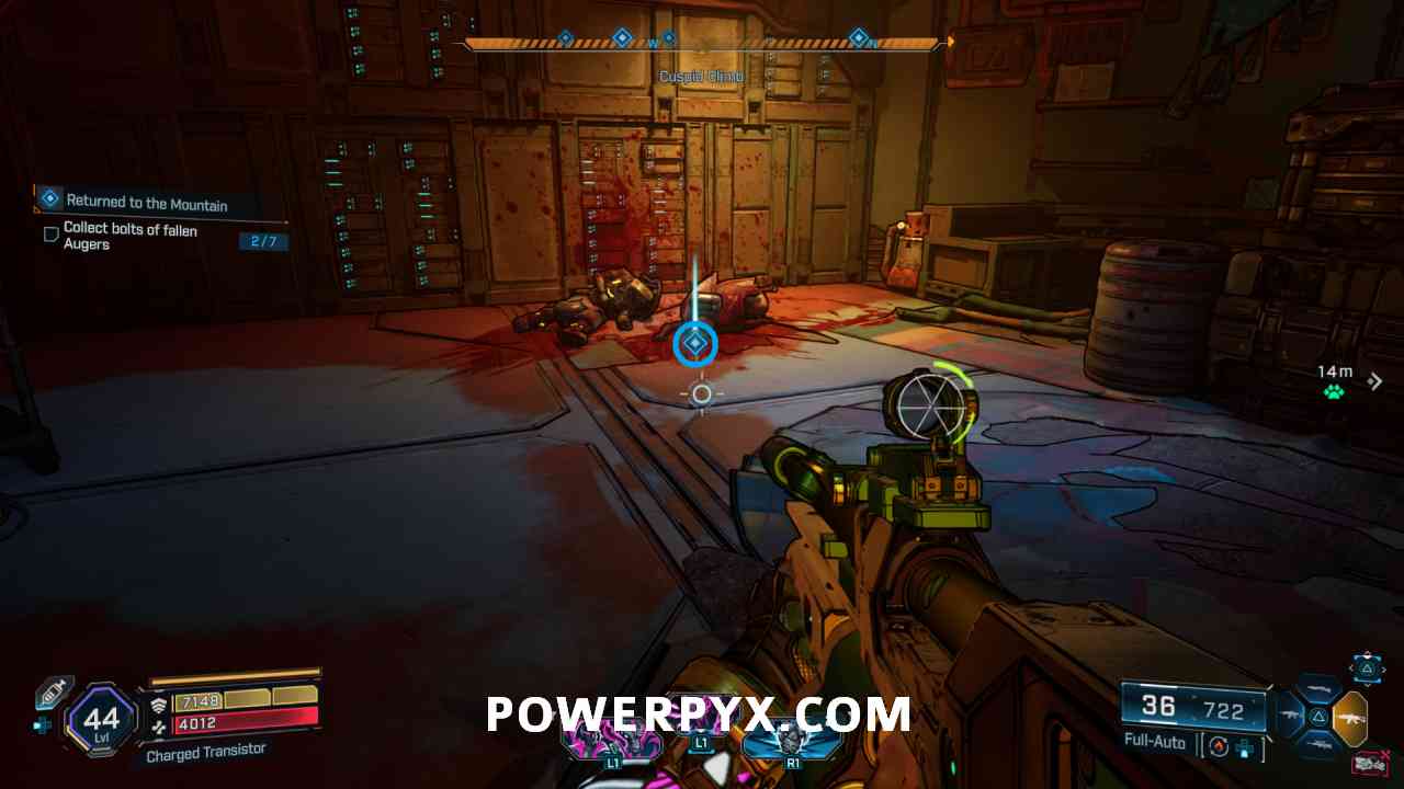 Fourth bolt on right side of open area
