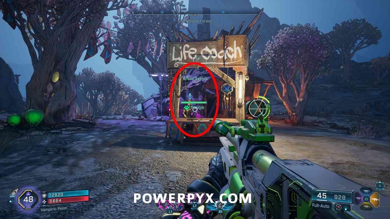 Borderlands 4 Brody Sattva location at Stoneblood Forest