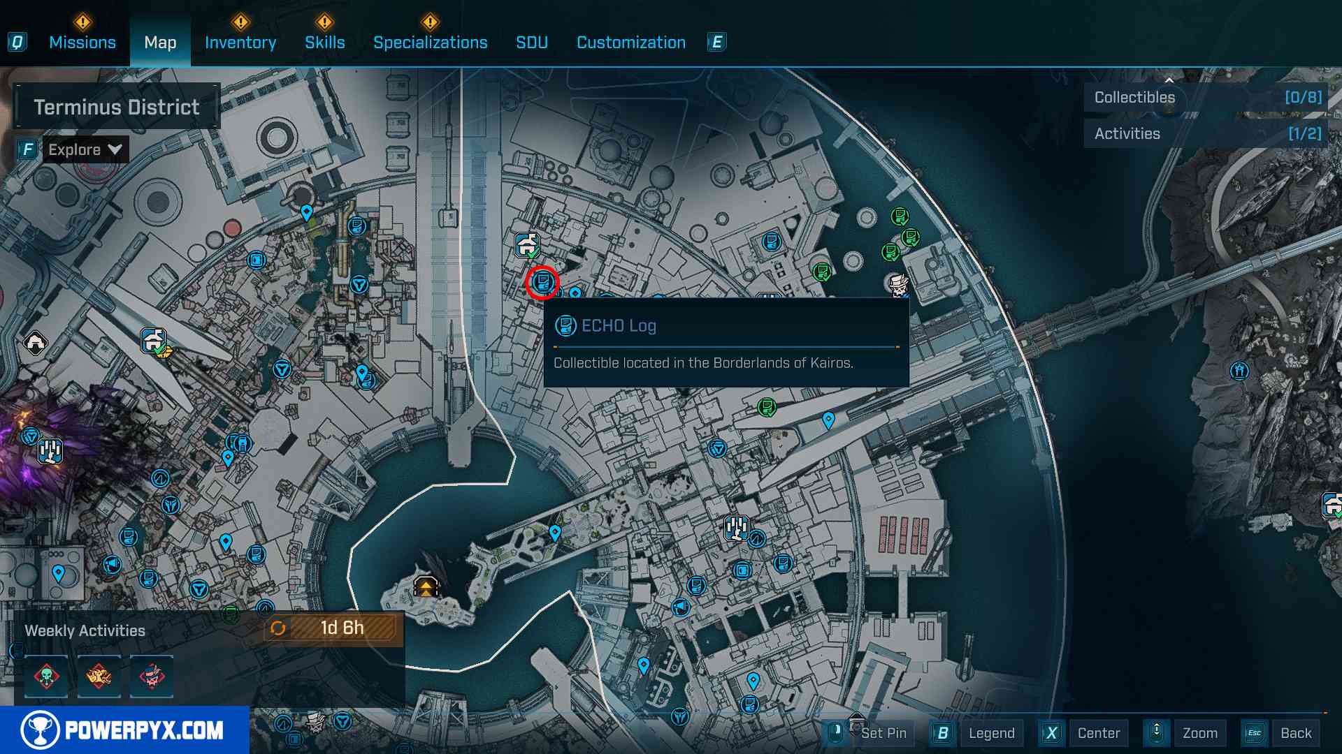 ECHO Log location in Terminus District residential area
