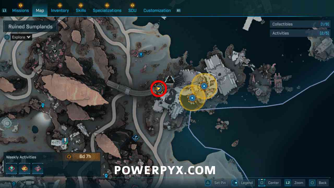 Boomsticks location in the sea base