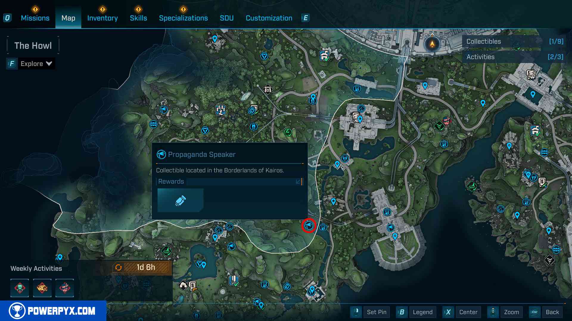 Borderlands 4 The Howl collectibles map