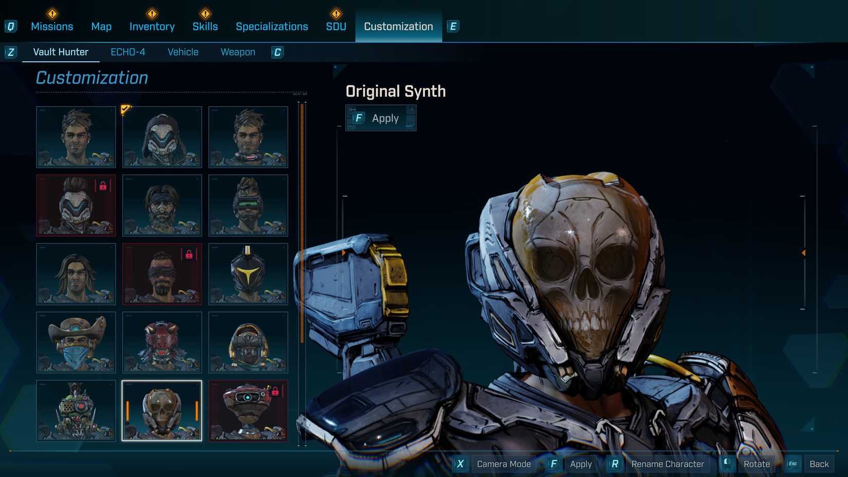 Original Synth Vault Hunter Head