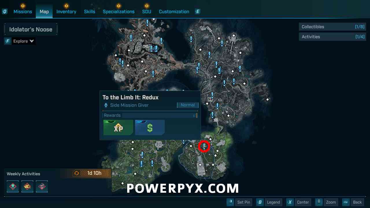 To the Limb It Redux mission location on Borderlands 4 map