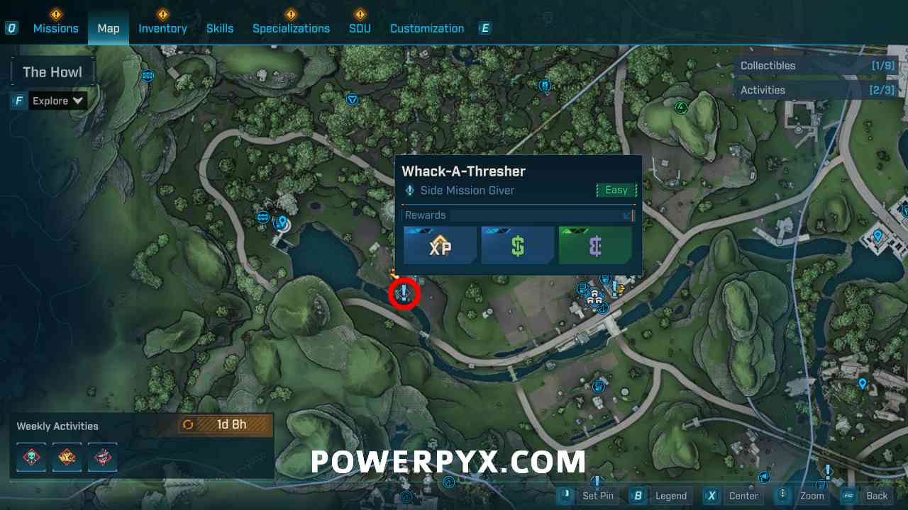 Map showing Mort's ranch location in Borderlands 4