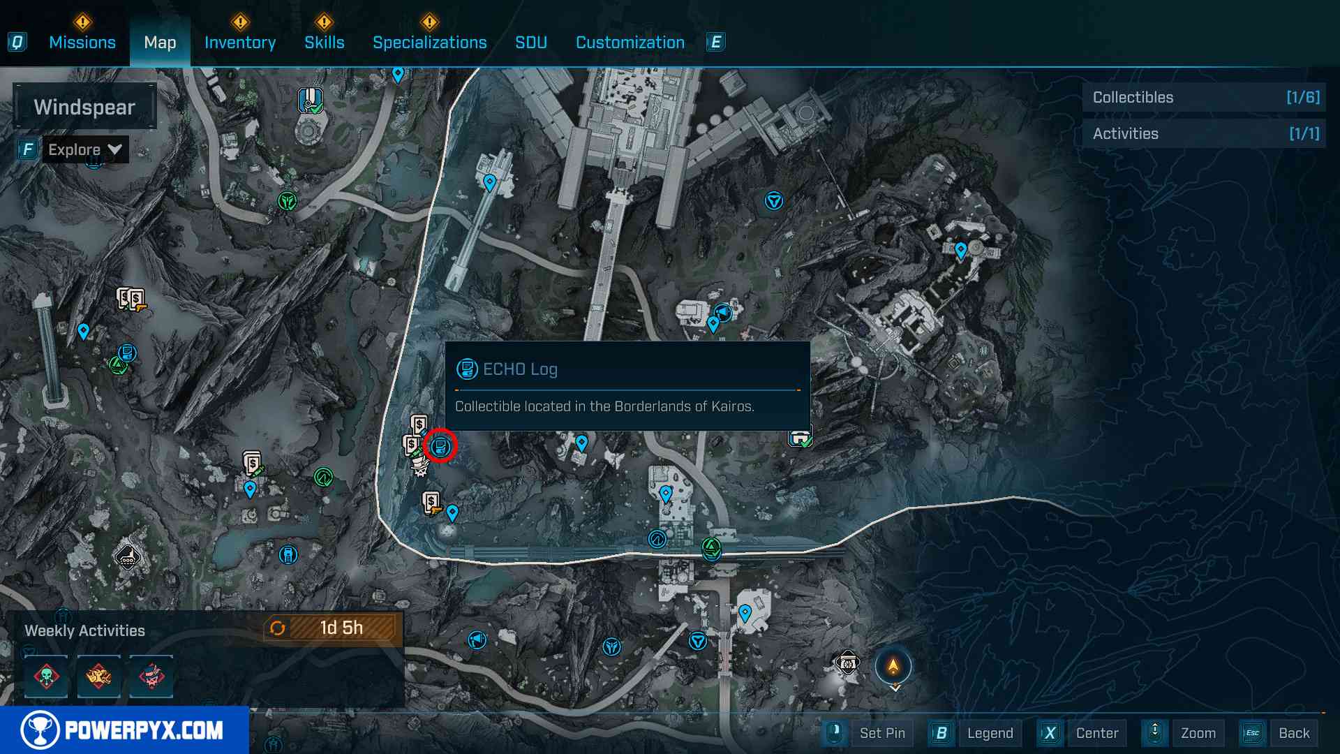 Borderlands 4 Windspear ECHO Log location
