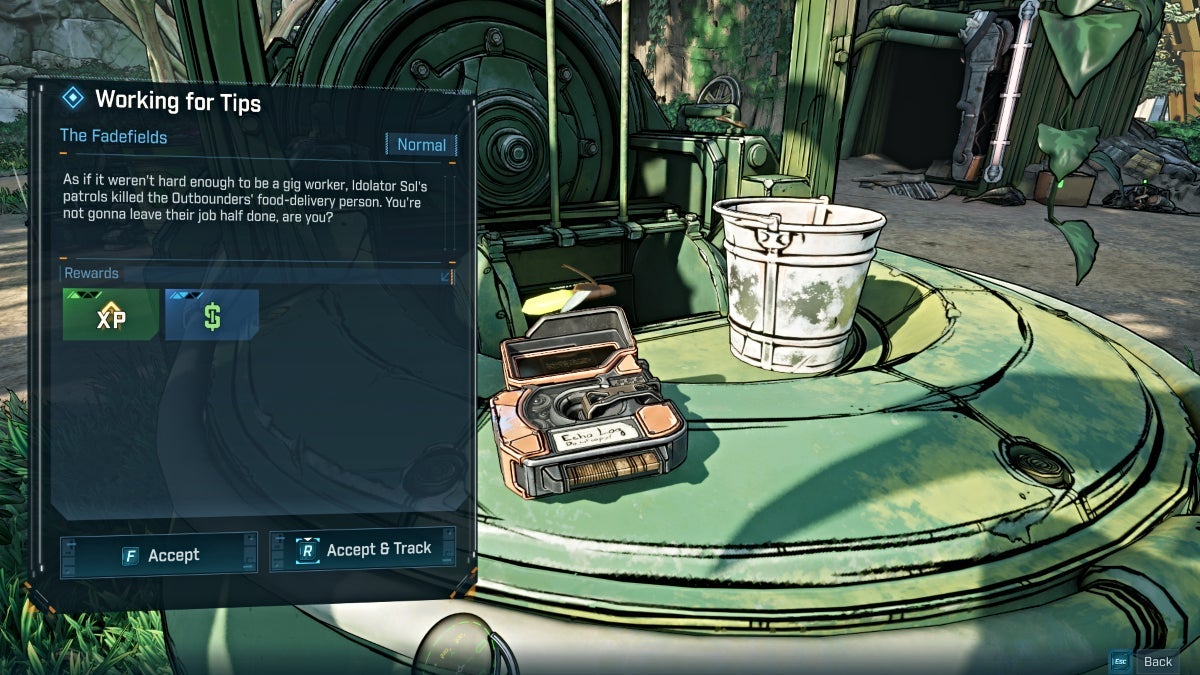 Borderlands 4 ECHO Log location for Working for Tips mission