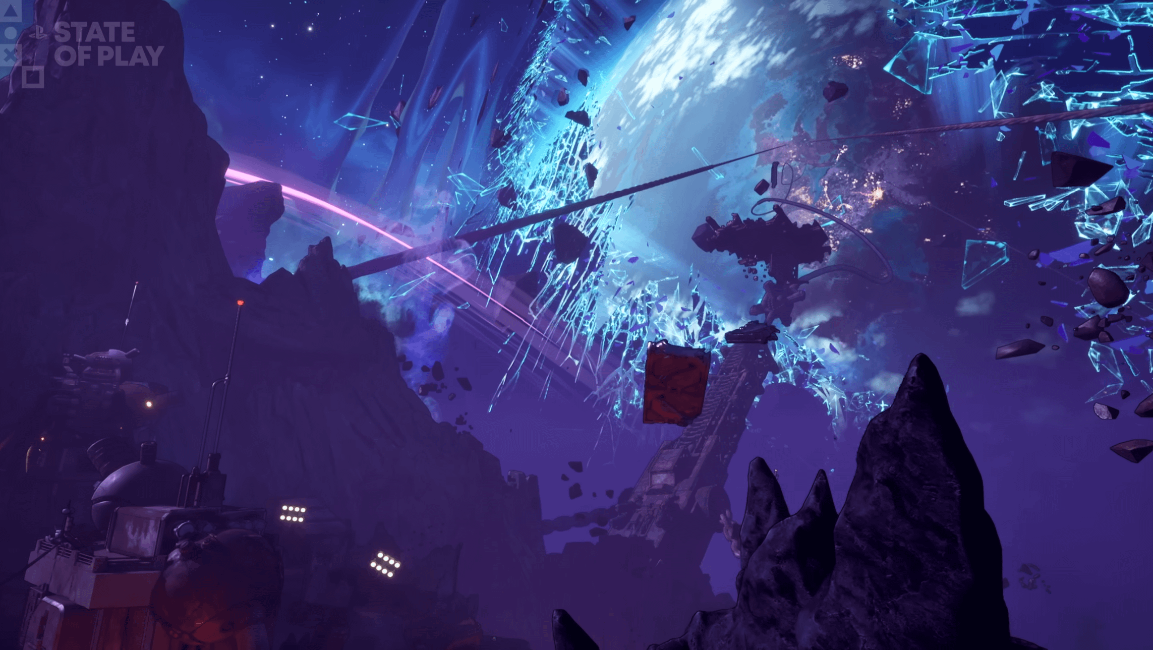Dramatic depiction of Elpis crashing into Kairos in Borderlands 4